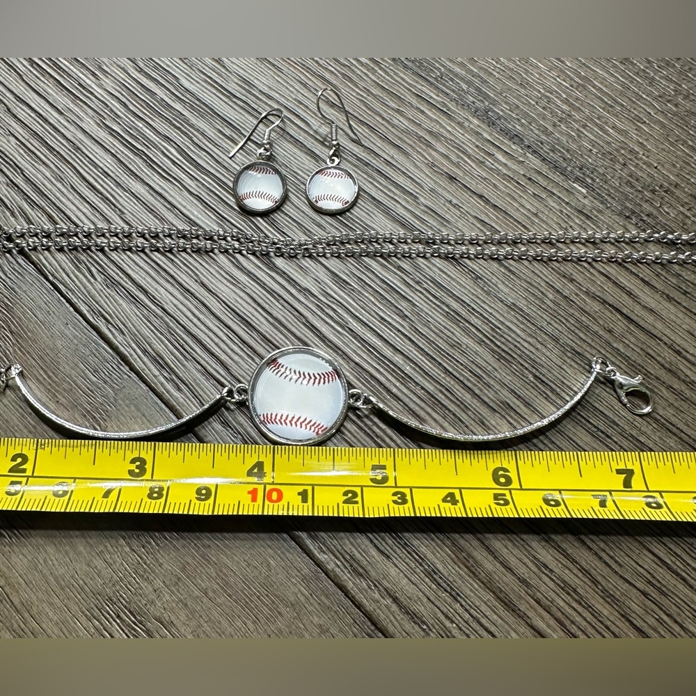 4 Piece Baseball Themed Jewelry Set - Picture 11 of 11